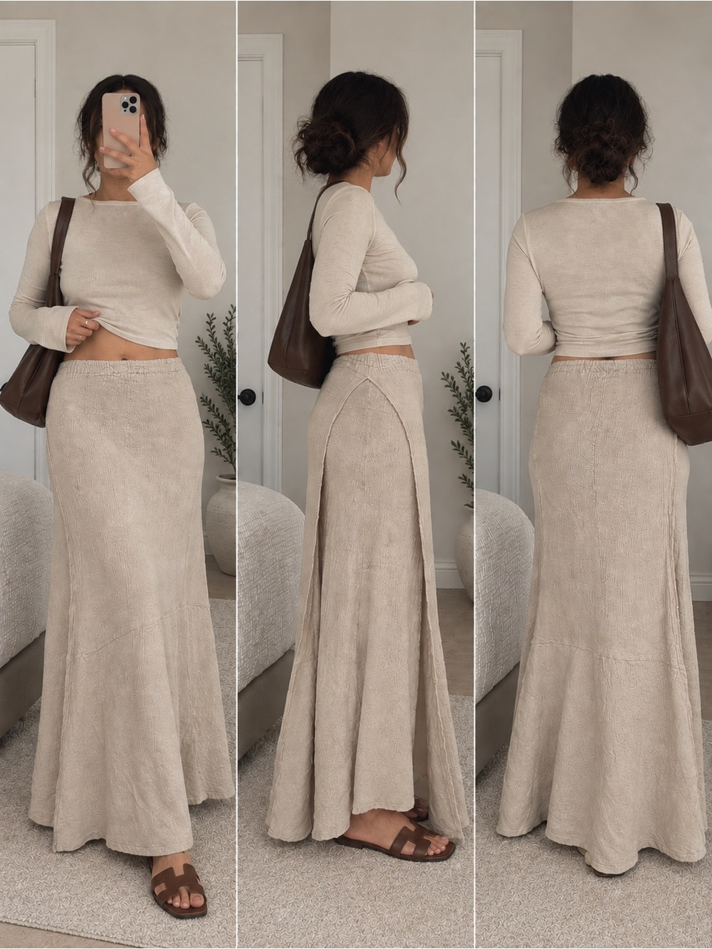 Plantation Japan 100% Linen Layered Maxi Skirt – Made in Japan – Size M